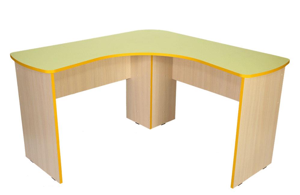 Стіл письмовий для вчителя з ламінованої ДСП,(ТОВ ‘’АЛМАНТ’’), 1300х1300х750 мм.